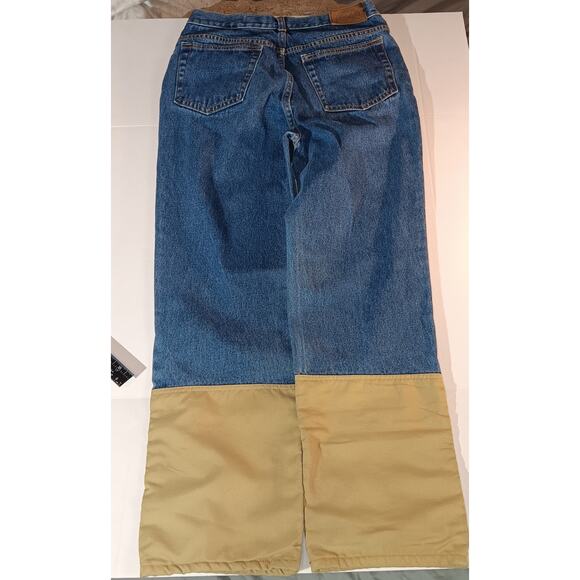 Cabela's Lined Denim Work Jeans – Nylon Chaps Overlay 32x30 Outdoor Hunting - Picture 6 of 7